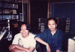 my co-host Myrene(Sandwich/Imago) at the old NU107 station for Groove Nation Sessions 94-96